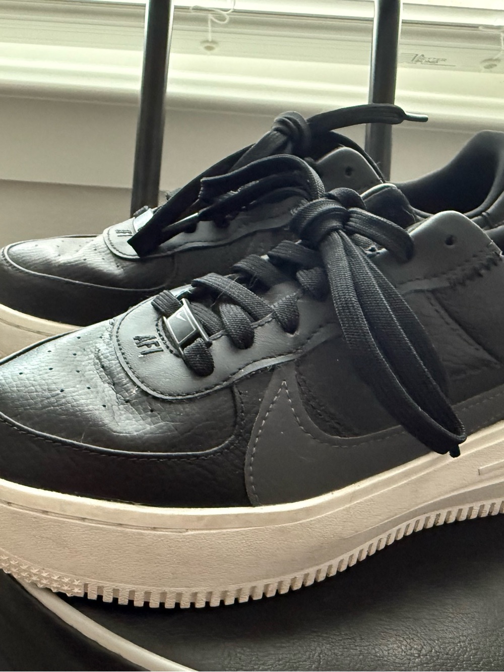Nike Air Force 1 PLT.AF.ORM Platform Black Sz 8 - Picture 2 of 3